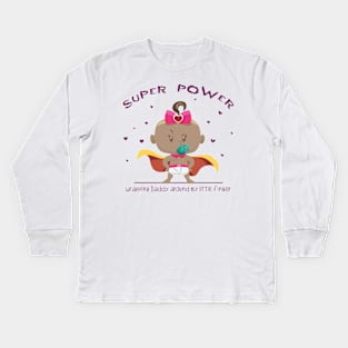 Super Power wrapping daddy around my little finger - blF Kids Long Sleeve T-Shirt